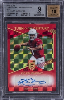 2019 Elite Turn of the Century Autographs Red #41 Kyler Murray Signed Rookie Card (#10/20) - BGS MINT 9/BGS 10